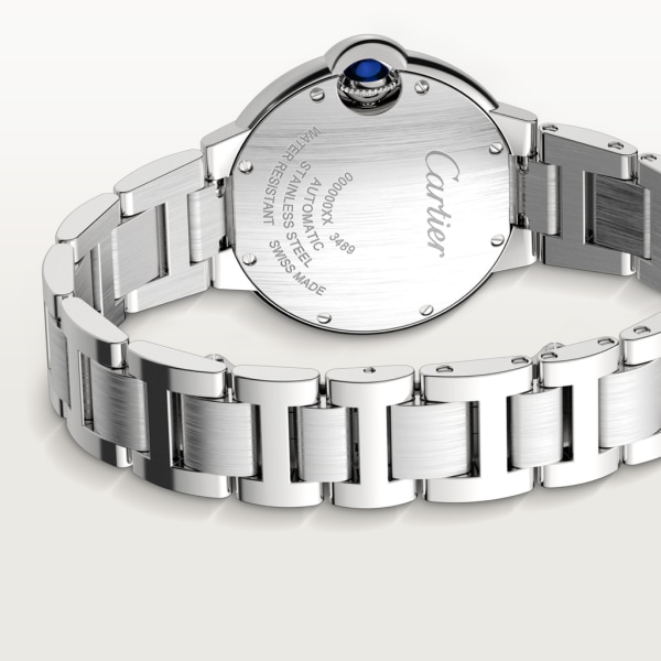 Ballon Bleu de Cartier watch 33 mm, mechanical movement with automatic winding, steel