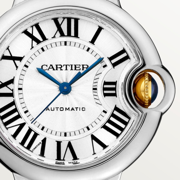 Ballon Bleu de Cartier 33 mm, mechanisches Uhrwerk mit Automatikaufzug, Gelbgold, Edelstahl
