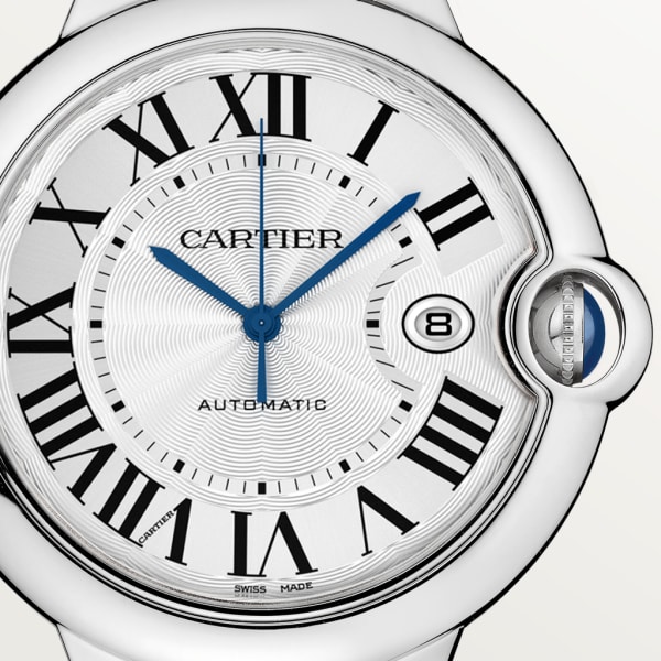 Reloj Ballon Bleu de Cartier 42 mm, movimiento mecánico de carga automática, acero