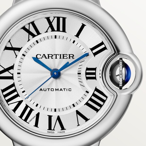 Montre Ballon Bleu de Cartier 33 mm, acier, cuir