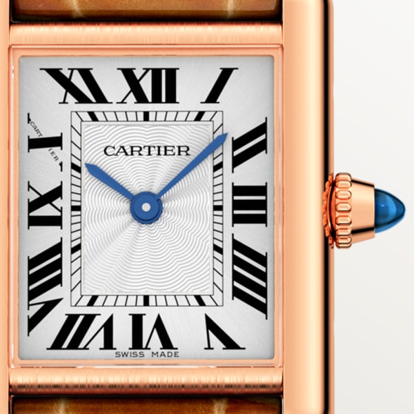 Reloj Tank Louis Cartier Tamaño pequeño, movimiento mecánico de cuerda manual, oro rosa