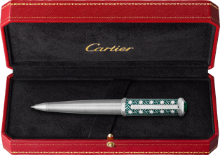 Santos-Dumont ballpoint pen Limited edition, engraved and brushed metal, lacquer, palladium finish