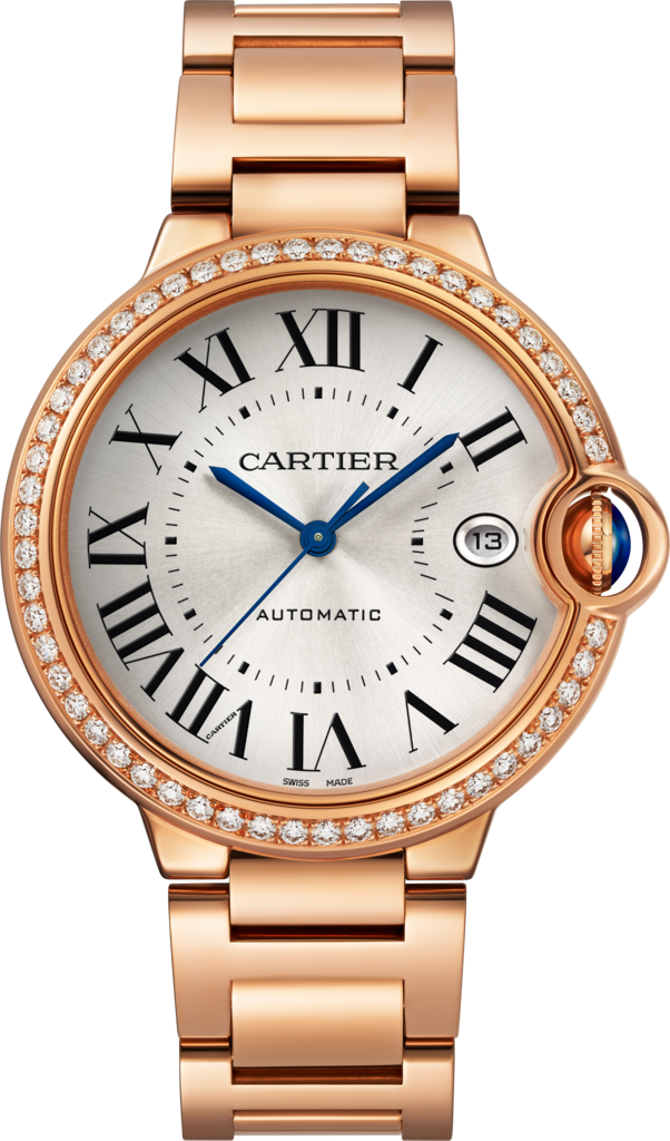 Reloj Ballon Bleu de Cartier40 mm, movimiento automático, oro rosa, diamantes