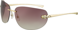 Panthère de Cartier Sonnenbrille Metall in glattem Gold-Finish, violett verlaufende Gläser