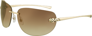 Panthère de Cartier Sonnenbrille Metall in glattem Gold-Finish, braun verlaufende Gläser