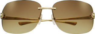 Panthère de Cartier Sonnenbrille Metall in glattem Gold-Finish, braun verlaufende Gläser