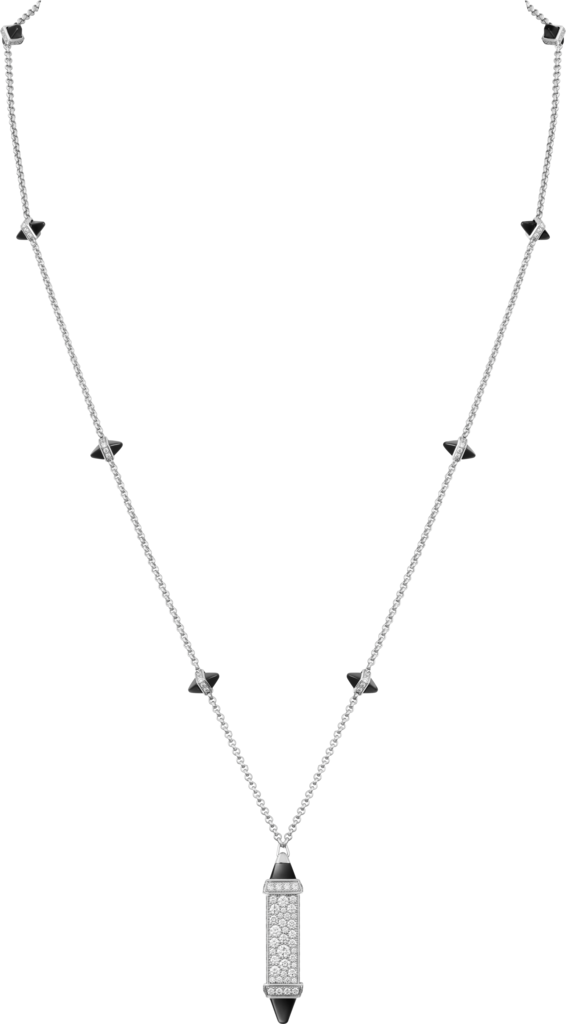 Les Berlingots de Cartier necklace large modelWhite gold, onyx, diamond