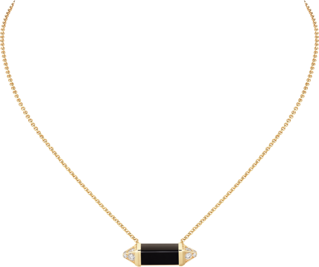 Les Berlingots de Cartier necklace medium modelYellow gold, onyx, diamond