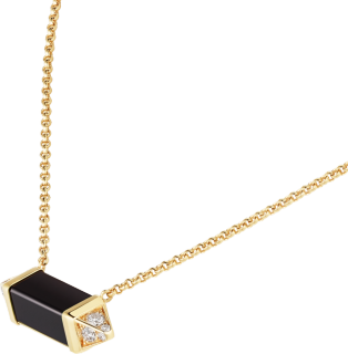 Les Berlingots de Cartier necklace medium model Yellow gold, onyx, diamond