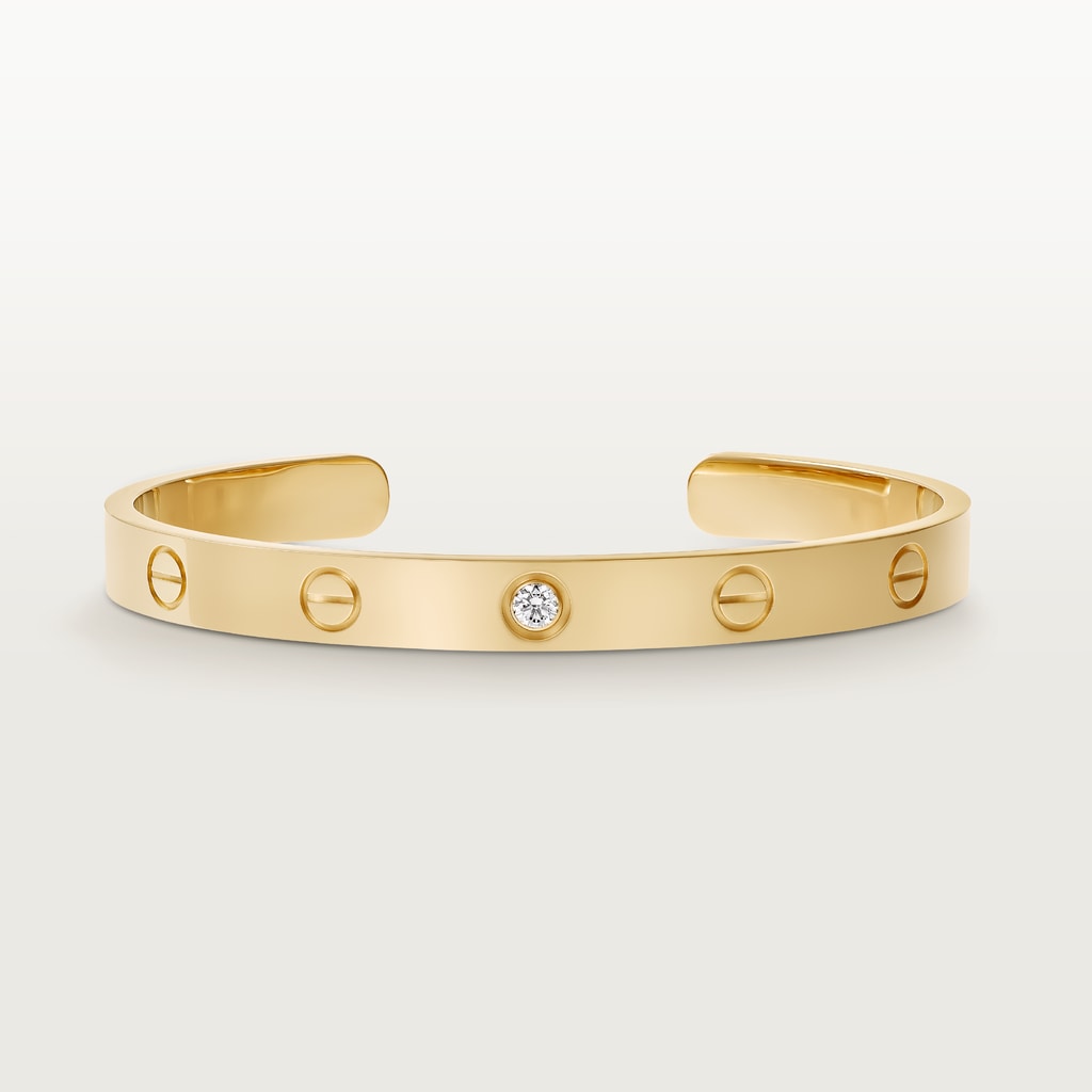 Bracelet Love, ouvert, modèle classique, 1 diamantOr jaune, diamant