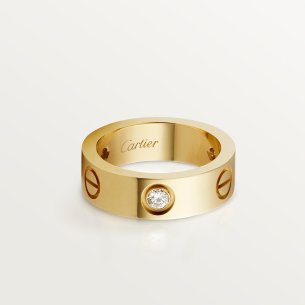 Love ring, classic model, 3 diamonds Yellow gold, diamonds