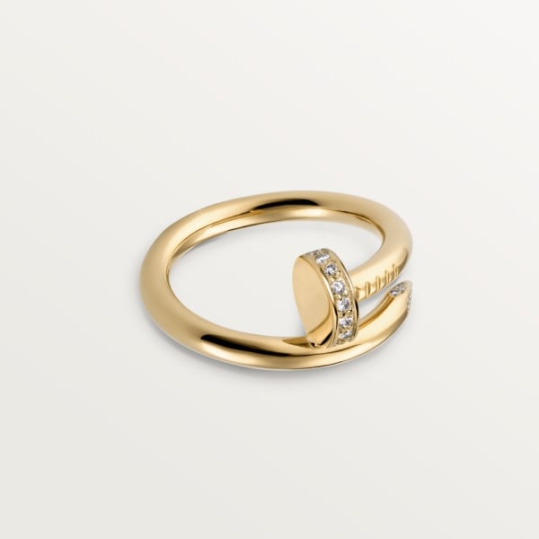 Juste un Clou ring, classic model, diamonds Yellow gold, diamonds