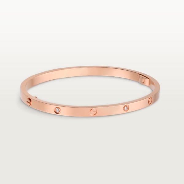 Love Armreif, kleines Modell, mit sechs Diamanten Roségold, Diamanten