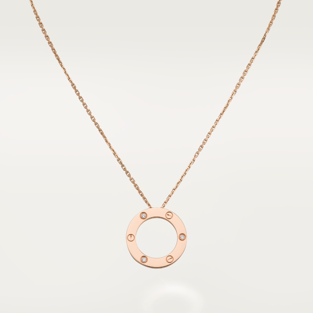 Love pendant, 3 diamondsRose gold, diamonds