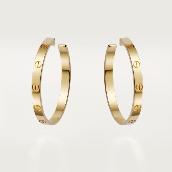 Love hoop earrings, large model Yellow gold