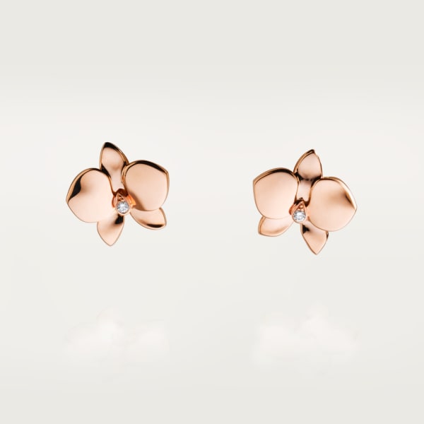 Boucles d'oreilles Caresse d'Orchidées par Cartier Or rose, diamants