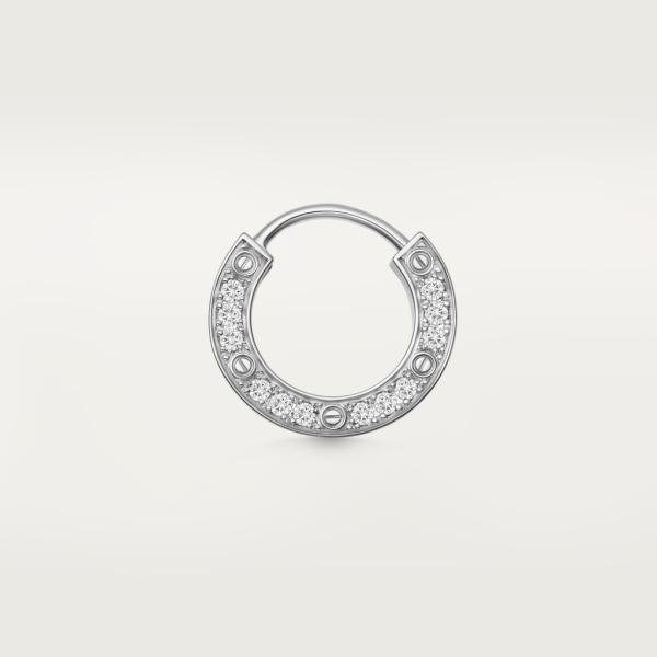 Mono boucle d'oreille Love, pavé Or gris, diamant