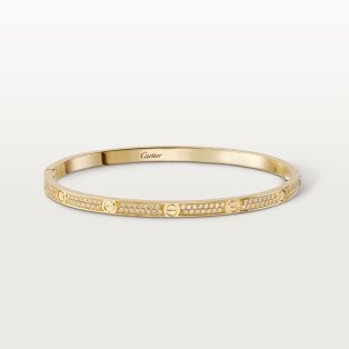 Bracelet <span class='lovefont'>A </span>, petit modèle, pavé Or jaune, diamants