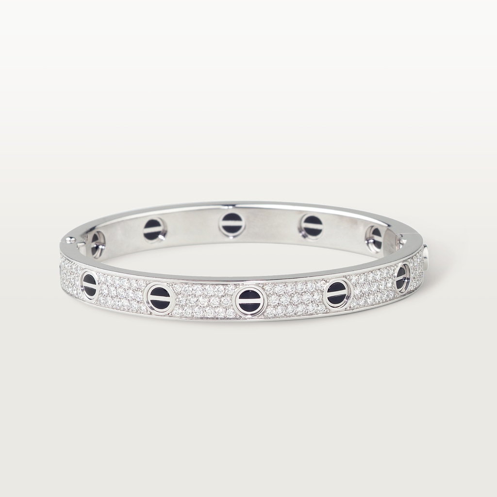 CRN6032417 LOVE bracelet diamond paved ceramic White gold ceramic diamonds Cartier