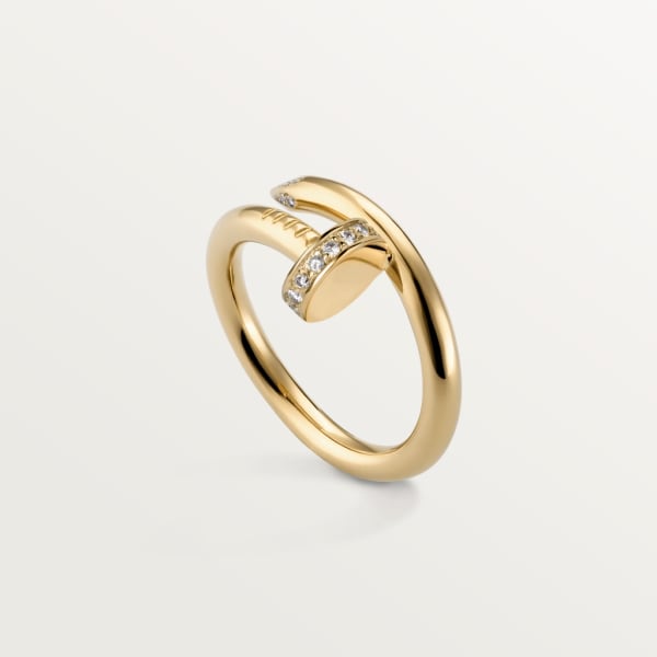 Juste un Clou ring, classic model, diamonds Yellow gold, diamonds