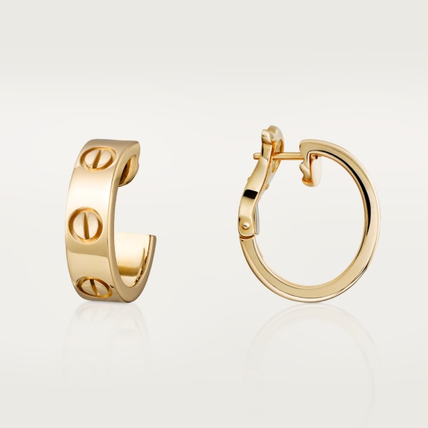 Love hoop earrings, classic model Yellow gold