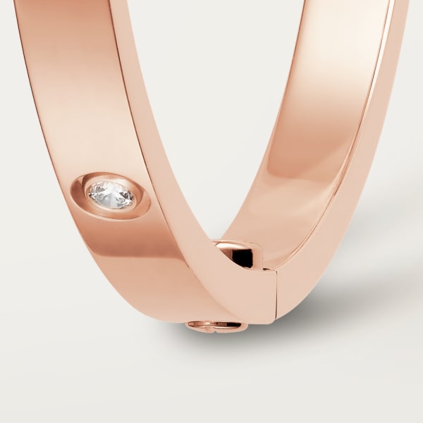 Love Armreif, kleines Modell, mit zehn Diamanten Roségold, Diamanten