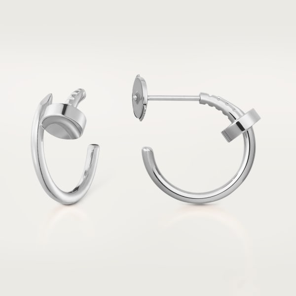 Juste un Clou hoop earrings, small model White gold