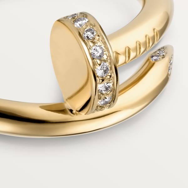 Juste un Clou ring, classic model, diamonds Yellow gold, diamonds