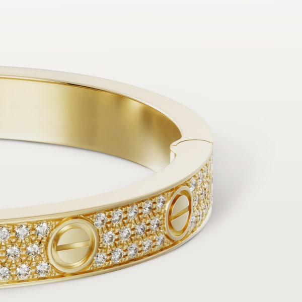 Love bracelet, classic model, paved Yellow gold, diamonds