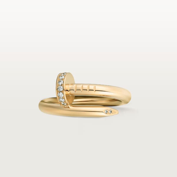 Juste un Clou ring, classic model, diamonds Yellow gold, diamonds