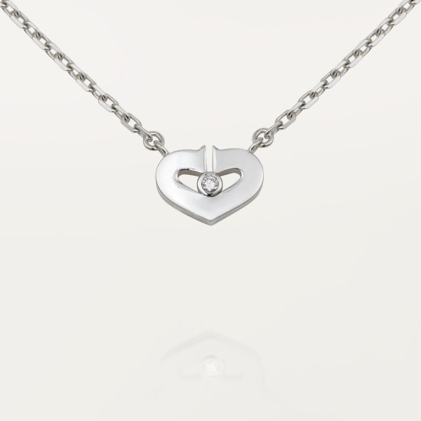 Heart necklace White gold, diamond