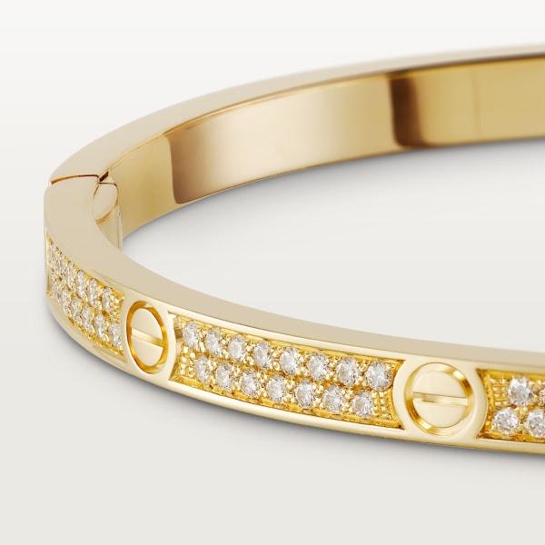 Love bracelet, small model, paved Yellow gold, diamonds