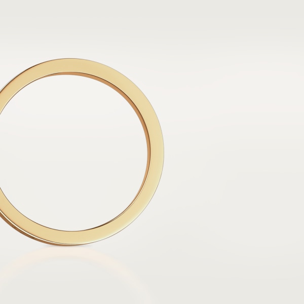 Love ring, small model, 1 diamond Yellow gold, diamond