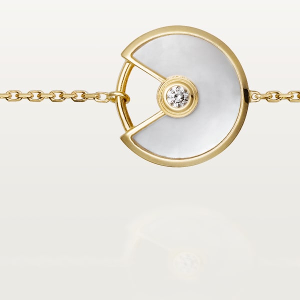 Amulette de Cartier Armband XS Gelbgold, Diamant, weißes Perlmutt