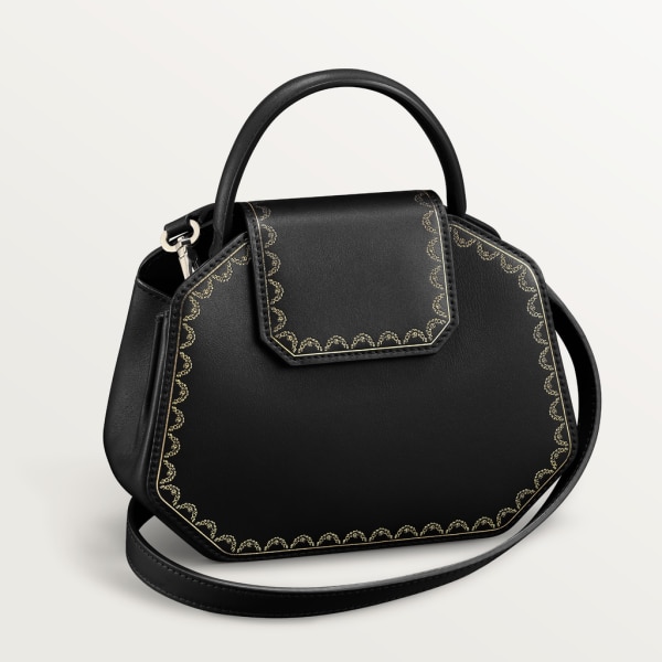 CRL1002172 - Top Handle Bag, Mini, Guirlande de Cartier - Black calfskin,  golden finish - Cartier