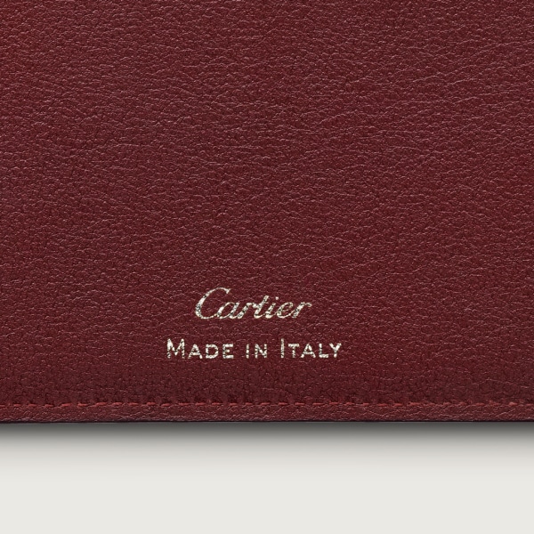 Must de Cartier Brieftasche mit Faltfächern, internationales Format Schwarzes Kalbsleder, Edelstahl-Finish
