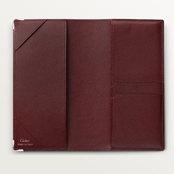 Pocket diary large model, Must de Cartier Black calfskin, palladium finish