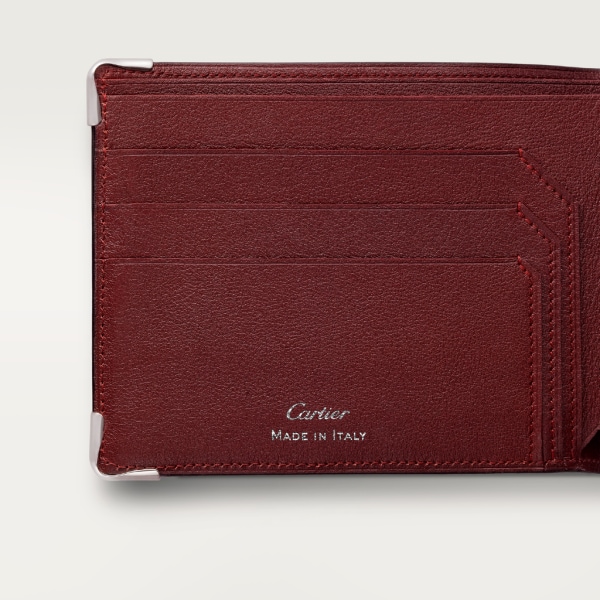 Must de Cartier Brieftasche für Münzen / Geldscheine / Kreditkarten Schwarzes Kalbsleder, Edelstahl-Finish