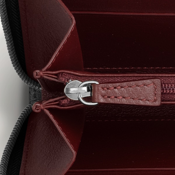 Zipped International Wallet, Must de Cartier Black calfskin, palladium finish