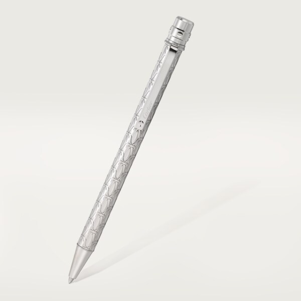 Santos de Cartier ballpoint pen Small model, engraved metal, palladium finish