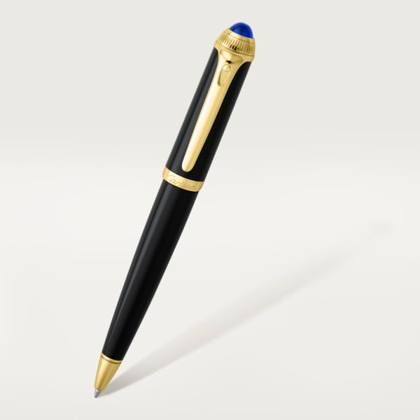 R de Cartier ballpoint pen Black composite, yellow golden-finish details