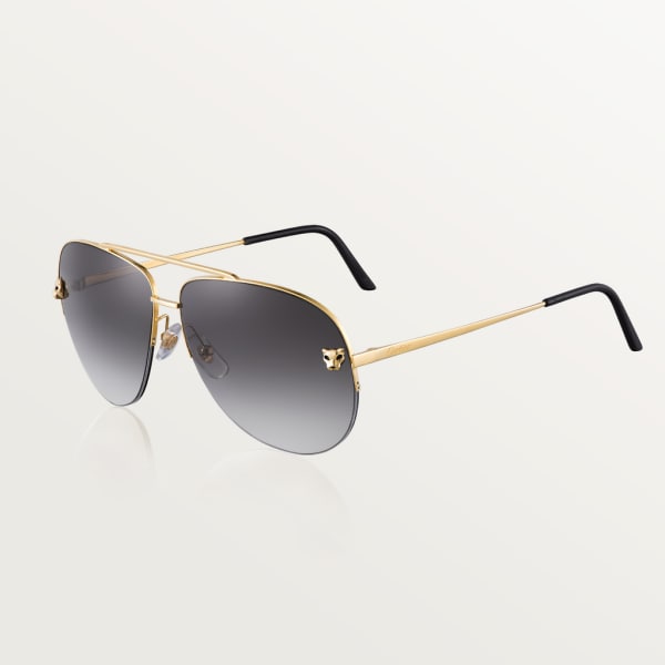 Panthère de Cartier sunglasses Metal, smooth golden finish, graduated grey lenses