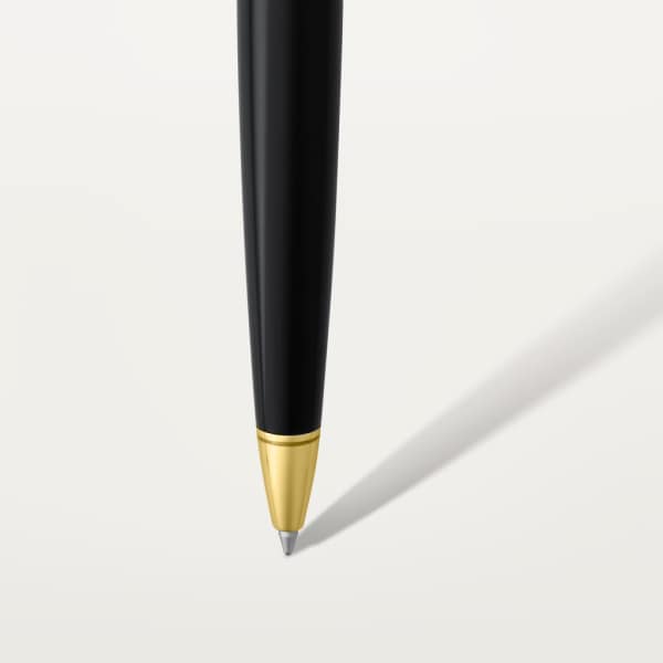 Bolígrafo R de Cartier Composite negro, detalles acabado dorado amarillo