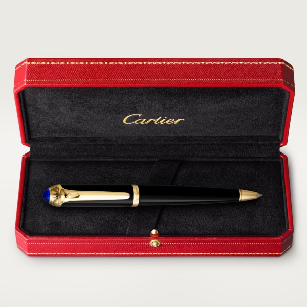 R de Cartier pen Black composite, yellow golden-finish details