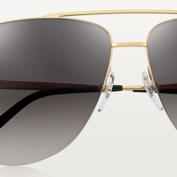 Gafas de sol Panthère de Cartier Metal acabado dorado liso, lentes gris degradado