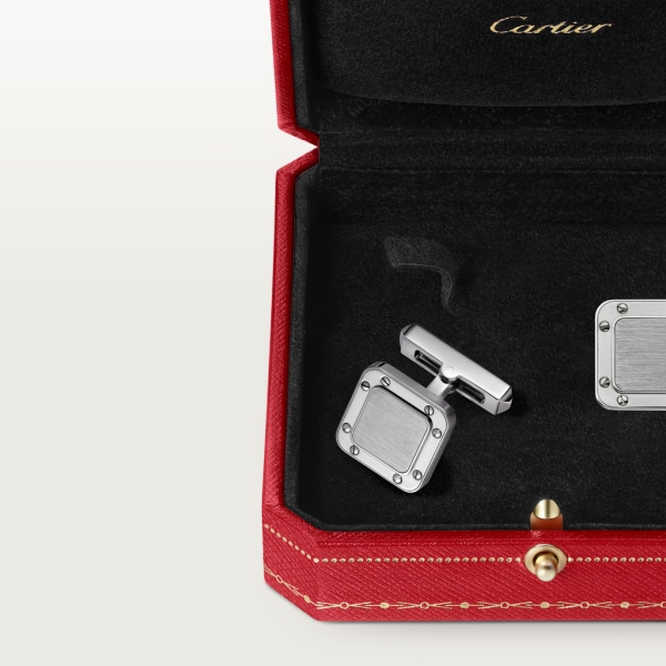 Santos de Cartier cufflinks Sterling silver, palladium finish