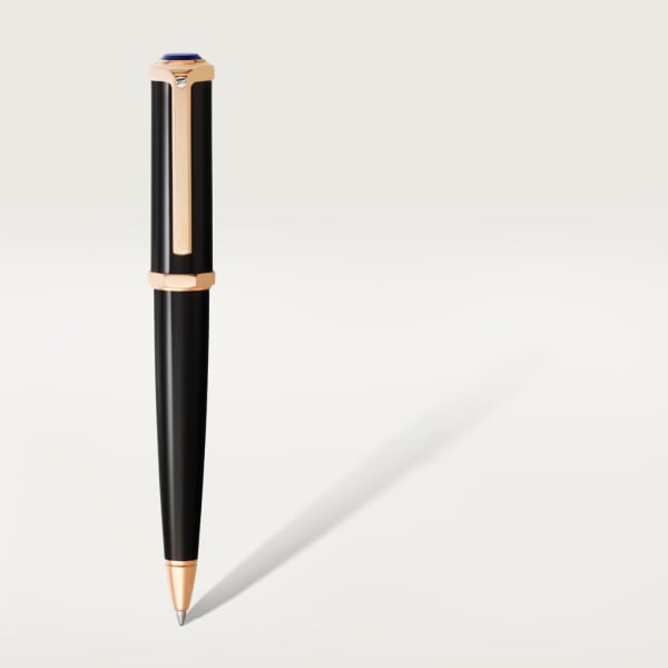 Santos-Dumont ballpoint pen Black composite, rose golden-finish details