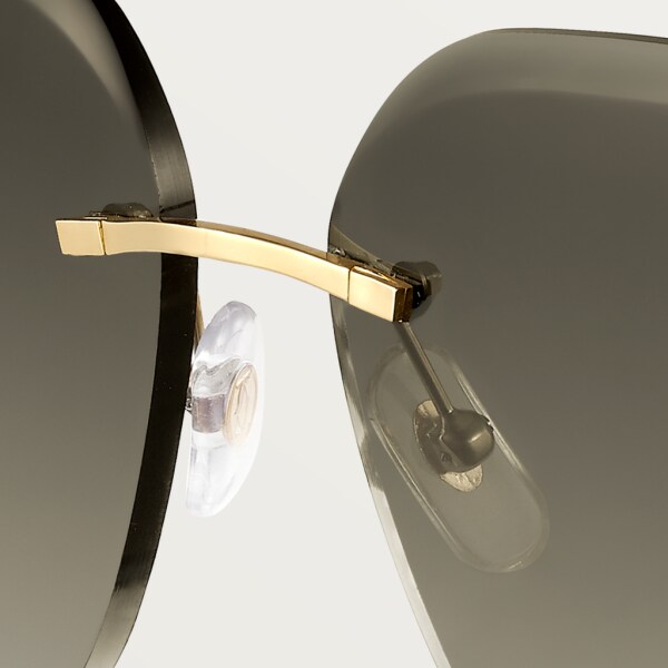 Gafas de sol Panthère de Cartier Metal acabado dorado champán, lentes marrón degradado