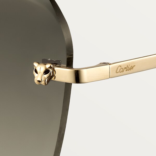 Panthère de Cartier sunglasses Champagne golden-finish metal, graduated brown lenses