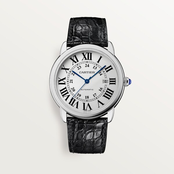 Ronde Solo de Cartier watch 42mm, automatic movement, steel, leather